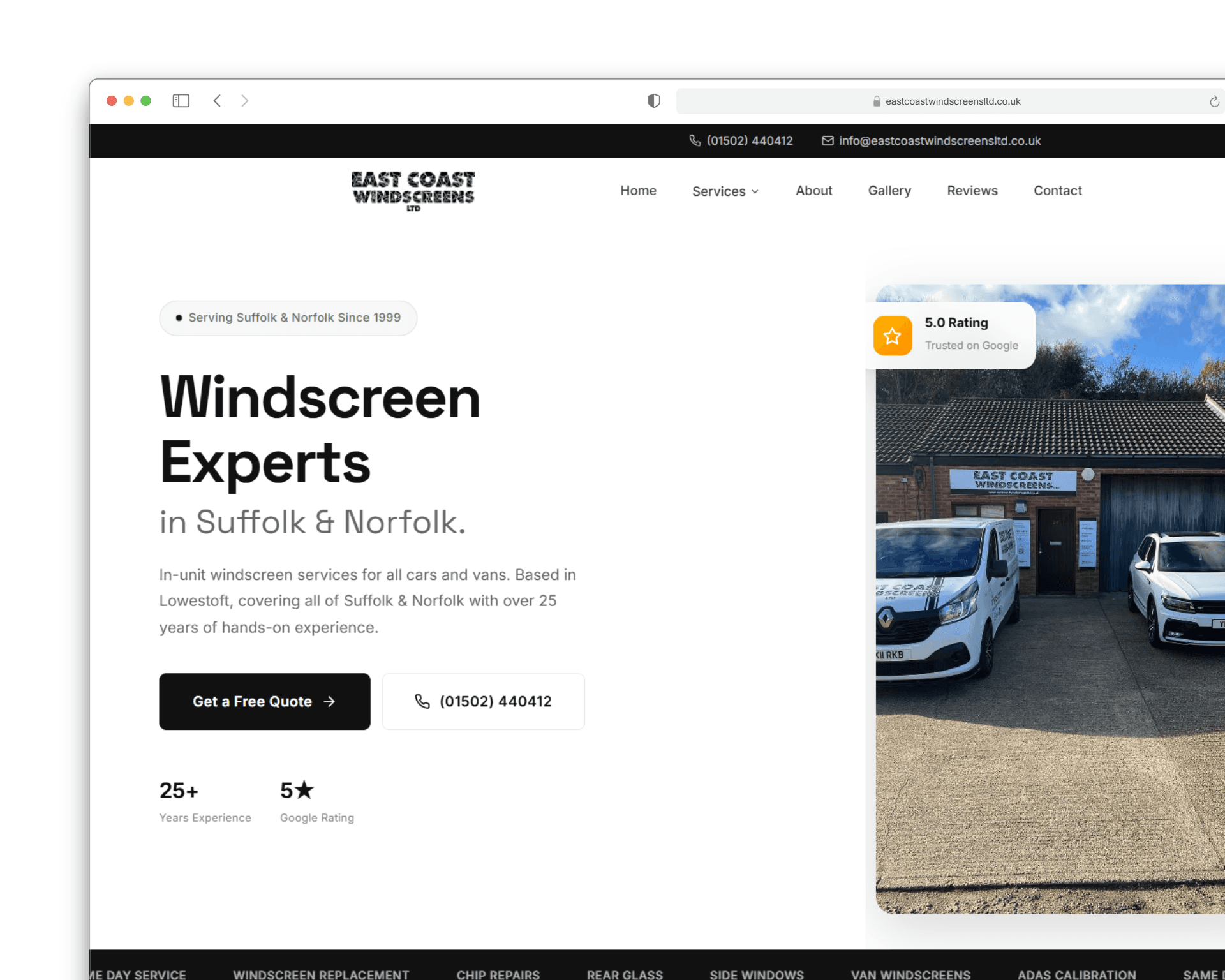 East Coast Windscreens project preview